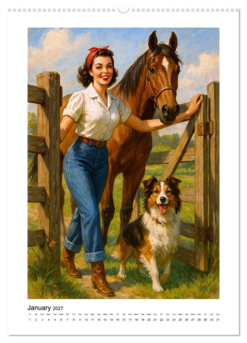 Western Pin-Up Girls (CALVENDO Monthly Calendar 2027)