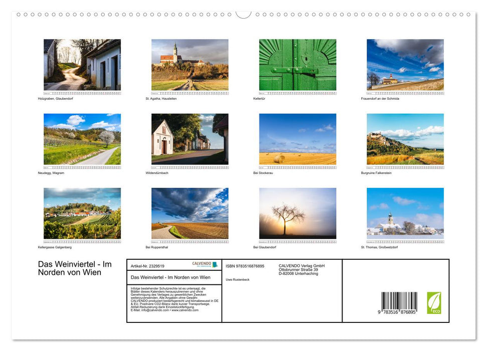Das Weinviertel - Im Norden von Wien (CALVENDO Premium Wandkalender 2027)