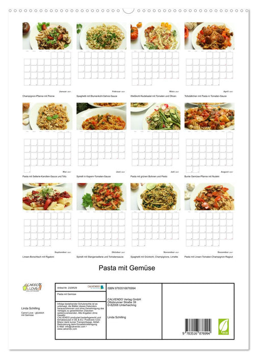 Pasta mit Gemüse (CALVENDO Premium Wandkalender 2027)