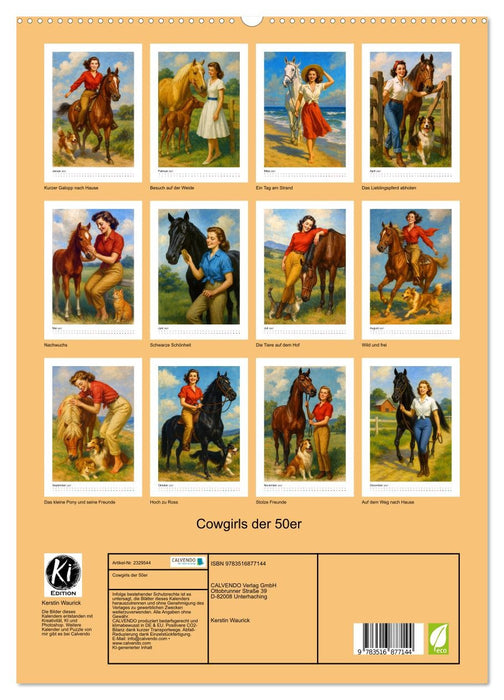 Cowgirls der 50er (CALVENDO Premium Wandkalender 2027)