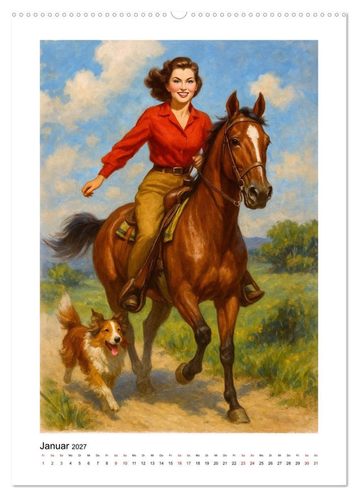 Cowgirls der 50er (CALVENDO Premium Wandkalender 2027)