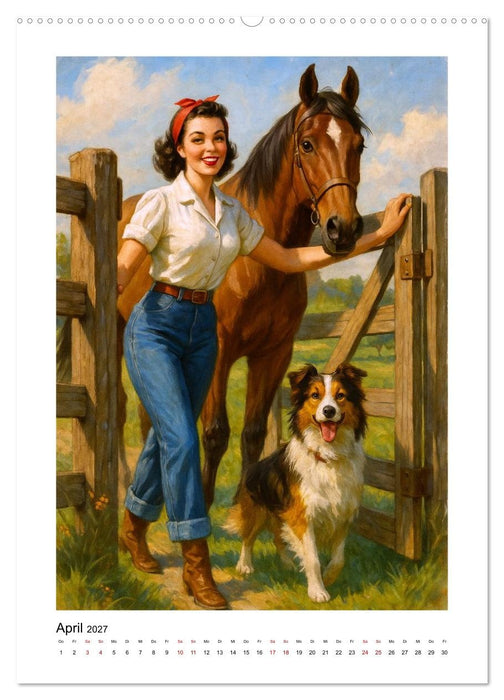 Cowgirls der 50er (CALVENDO Premium Wandkalender 2027)