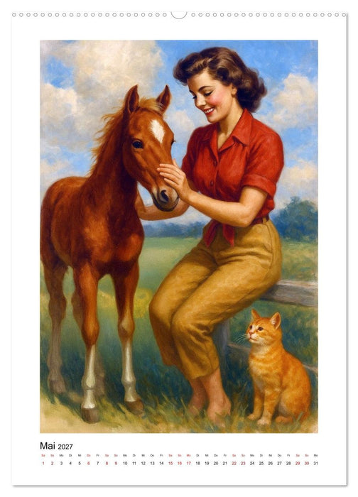 Cowgirls der 50er (CALVENDO Premium Wandkalender 2027)