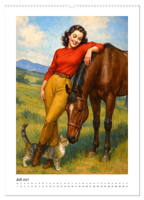 Cowgirls der 50er (CALVENDO Premium Wandkalender 2027)