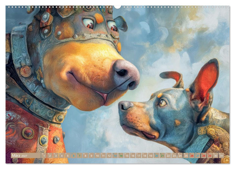 Punkerhunde - Witzige Illustrationen (CALVENDO Premium Wandkalender 2027)
