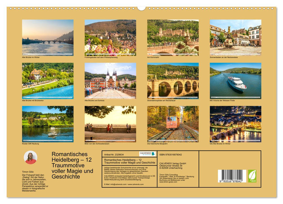 Romantisches Heidelberg – 12 Traummotive voller Magie und Geschichte (CALVENDO Premium Wandkalender 2027)