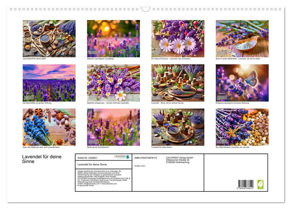 Lavendel für deine Sinne (CALVENDO Wandkalender 2027)