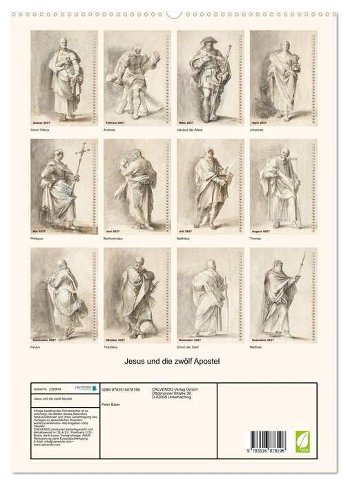 Jesus und die zwölf Apostel (CALVENDO Premium Wandkalender 2027)