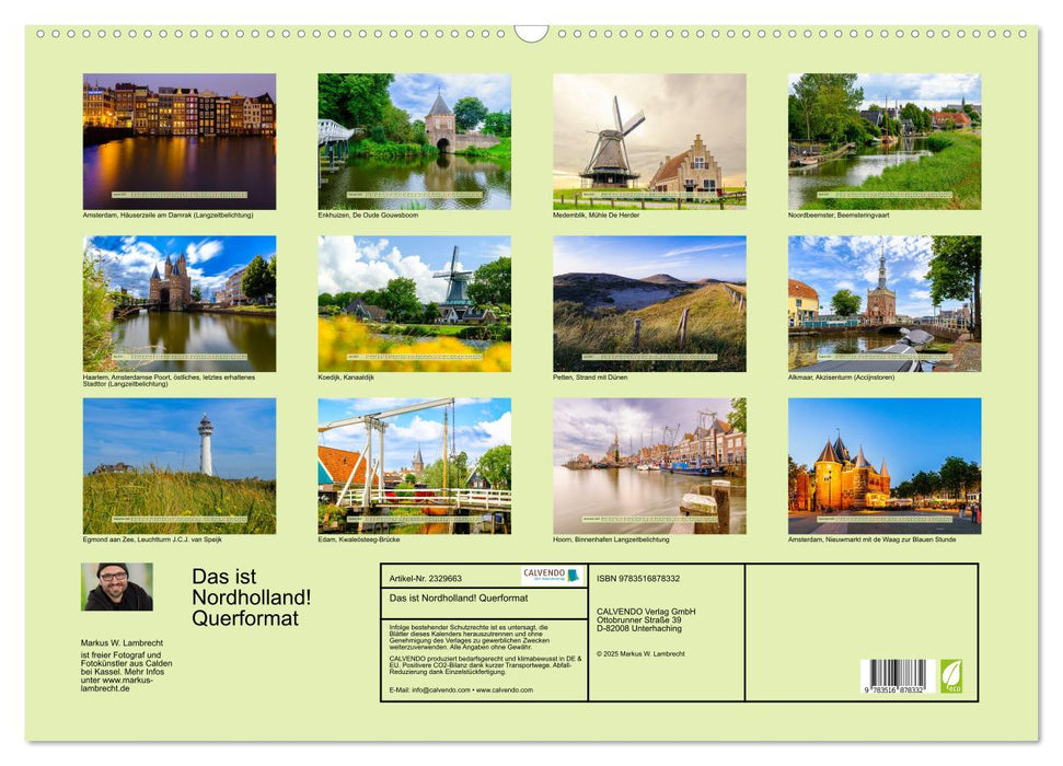 Das ist Nordholland! Querformat (CALVENDO Wandkalender 2027)