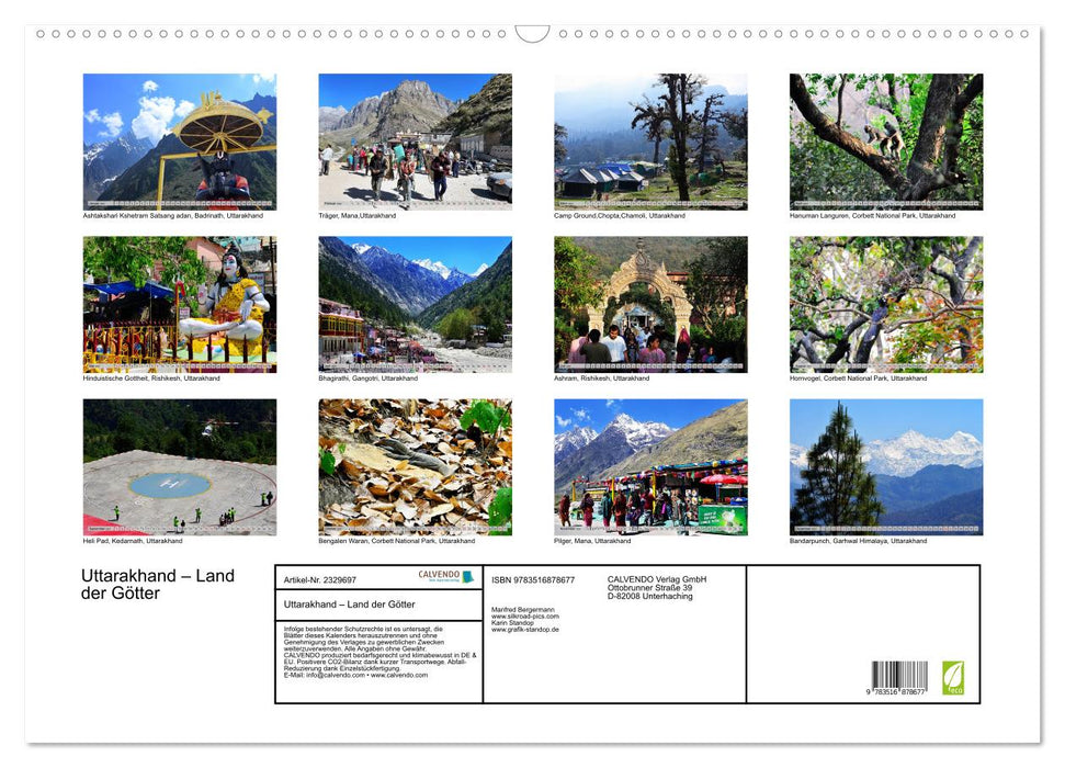 Uttarakhand – Land der Götter (CALVENDO Wandkalender 2027)