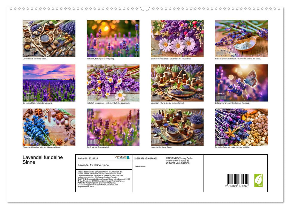 Lavendel für deine Sinne (CALVENDO Premium Wandkalender 2027)