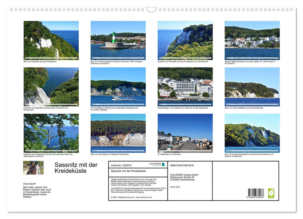 Sassnitz mit der Kreideküste (CALVENDO Wandkalender 2027)