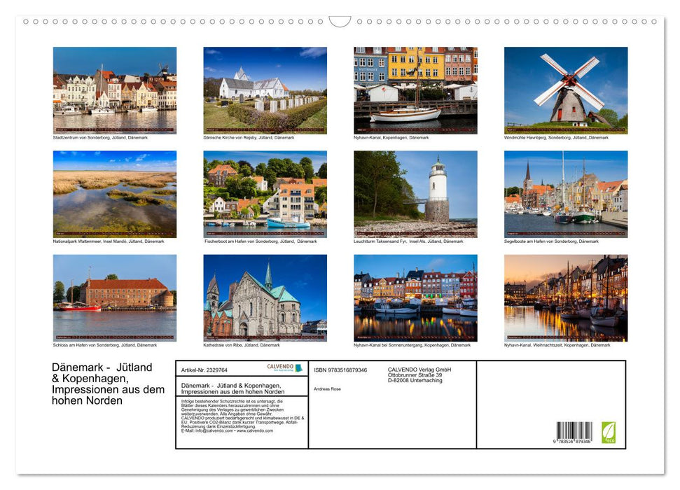 Dänemark - Jütland & Kopenhagen, Impressionen aus dem hohen Norden (CALVENDO Wandkalender 2027)
