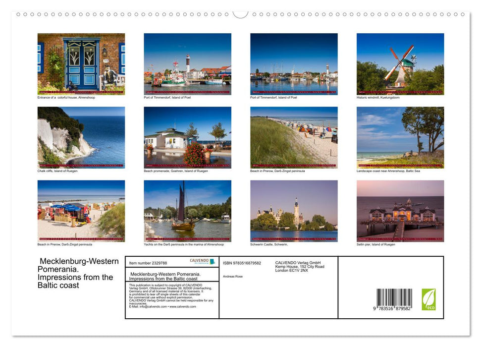 Mecklenburg-Western Pomerania. Impressions from the Baltic coast (CALVENDO Premium-Calendar 2027)
