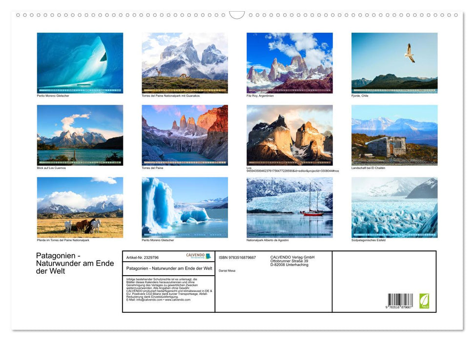Patagonien - Naturwunder am Ende der Welt (CALVENDO Wandkalender 2027)