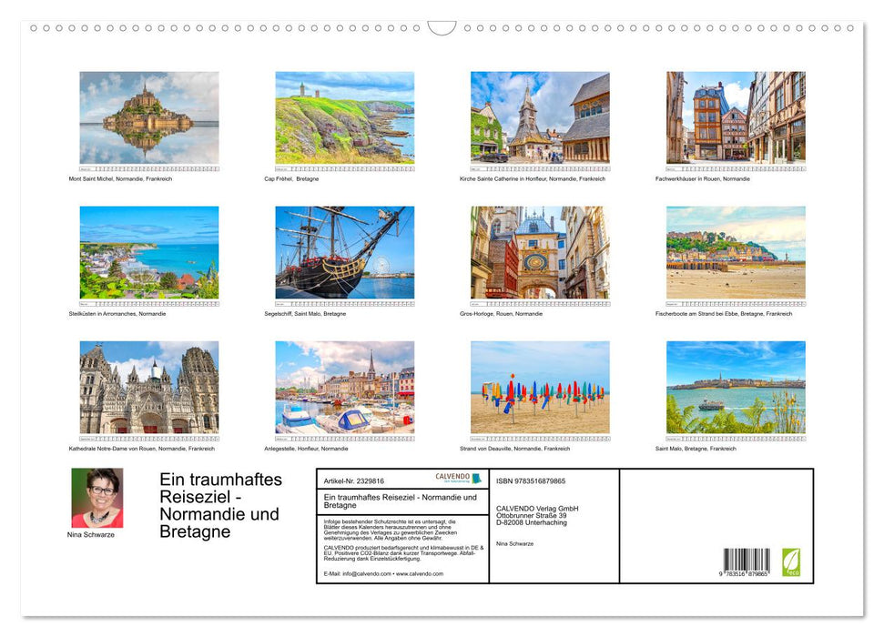 Ein traumhaftes Reiseziel - Normandie und Bretagne (CALVENDO Wandkalender 2027)
