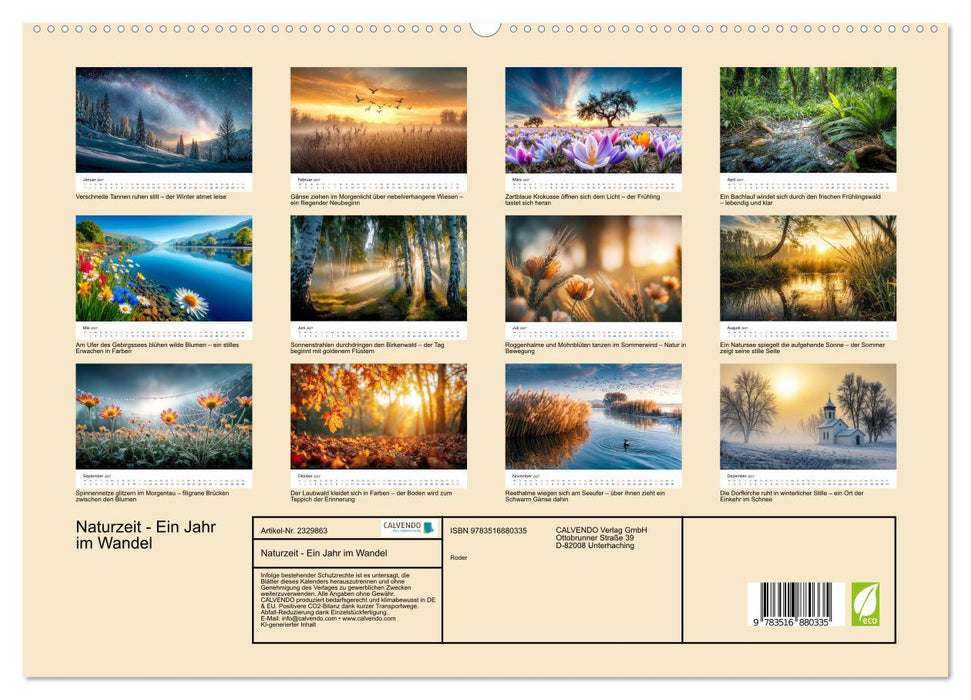 Naturzeit - Ein Jahr im Wandel (CALVENDO Premium Wandkalender 2027)