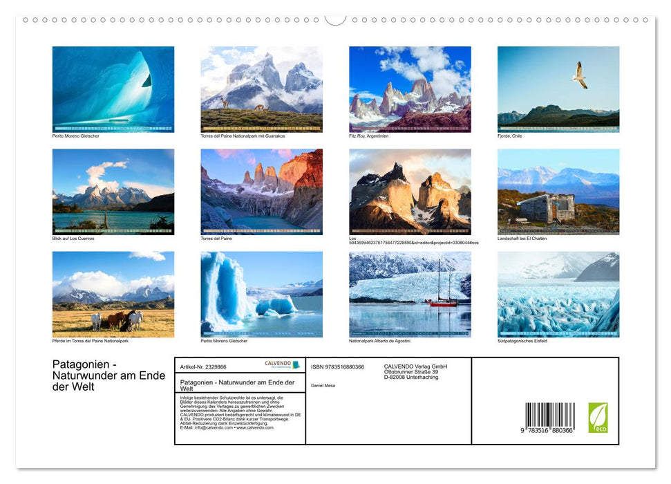 Patagonien - Naturwunder am Ende der Welt (CALVENDO Premium Wandkalender 2027)