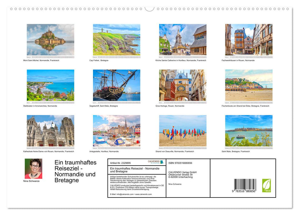 Ein traumhaftes Reiseziel - Normandie und Bretagne (CALVENDO Premium Wandkalender 2027)