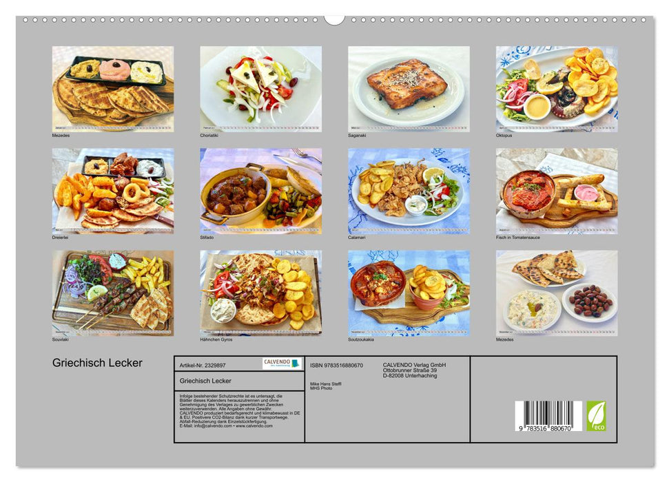 Griechisch Lecker (CALVENDO Premium Wandkalender 2027)