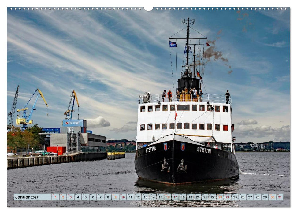 Dampfeisbrecher Stettin - Auf Besuch in der Hansestadt Wismar (CALVENDO Wandkalender 2027)