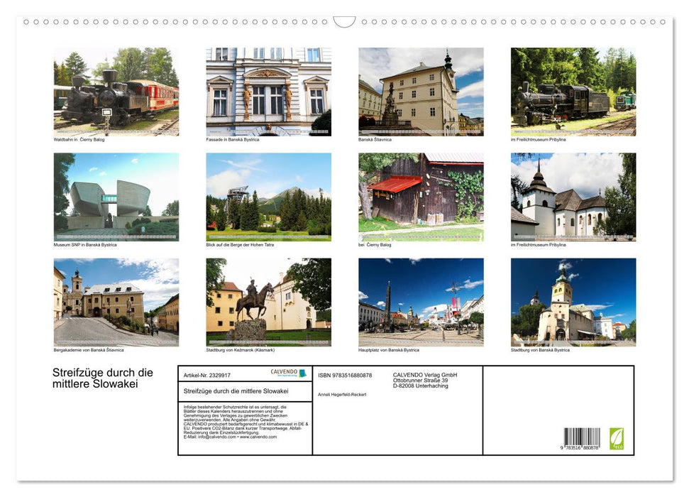 Streifzüge durch die mittlere Slowakei (CALVENDO Wandkalender 2027)