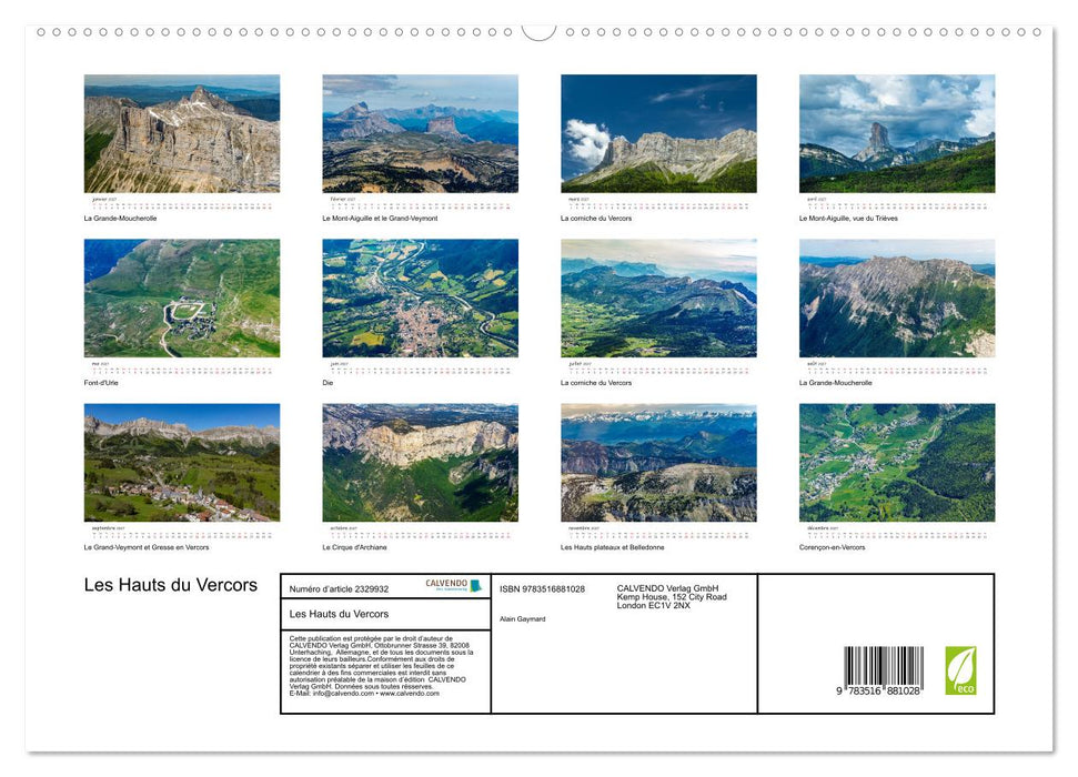 Les Hauts du Vercors (CALVENDO Calendrier supérieur 2027)