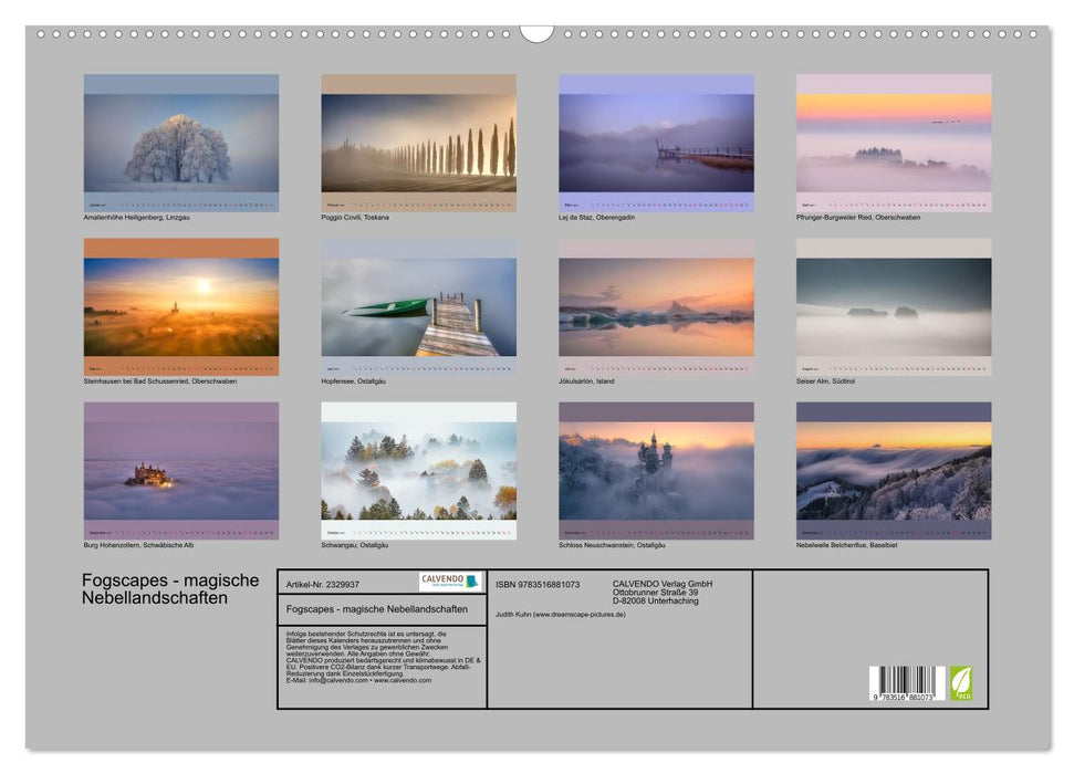 Fogscapes - magische Nebellandschaften (CALVENDO Wandkalender 2027)
