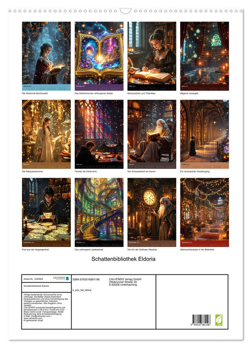 Schattenbibliothek Eldoria (CALVENDO Wandkalender 2027)