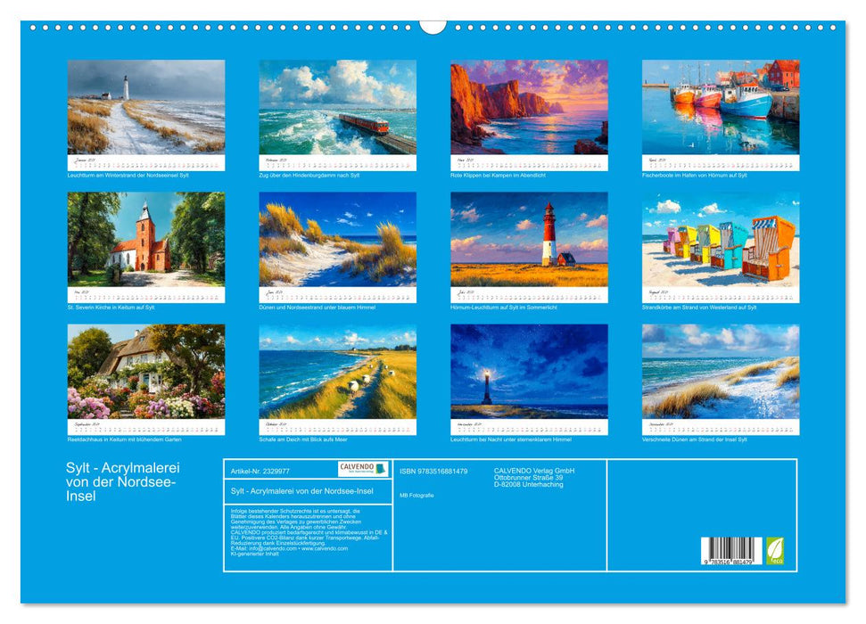 Sylt - Acrylmalerei von der Nordsee-Insel (CALVENDO Wandkalender 2027)