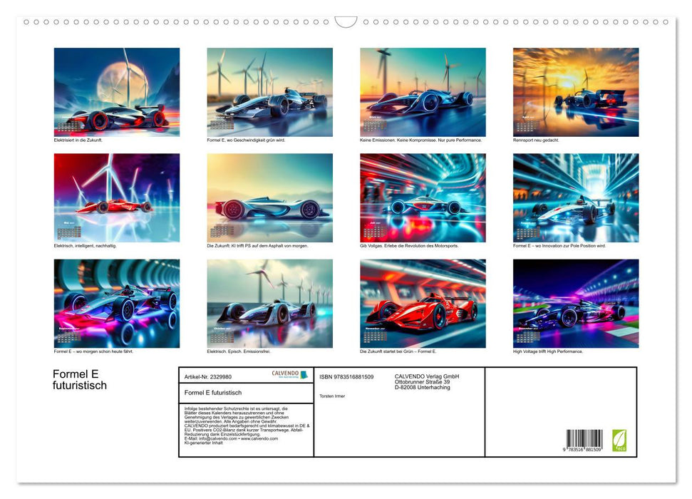Formel E futuristisch (CALVENDO Wandkalender 2027)