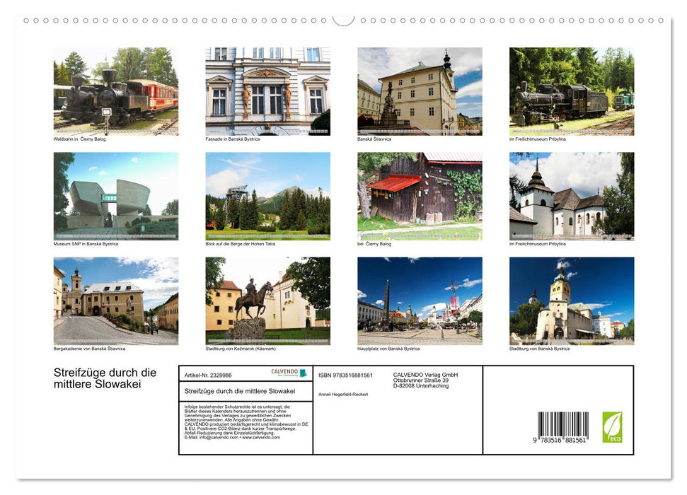 Streifzüge durch die mittlere Slowakei (CALVENDO Premium Wandkalender 2027)
