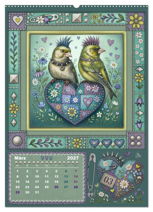 Vögel. Kleine Punks. Großes Herz. (CALVENDO Premium Wandkalender 2027)