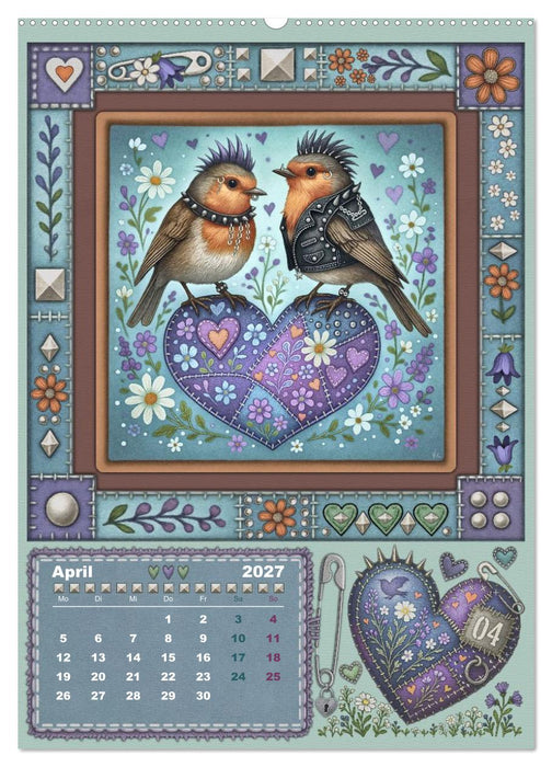Vögel. Kleine Punks. Großes Herz. (CALVENDO Premium Wandkalender 2027)