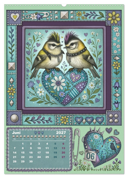 Vögel. Kleine Punks. Großes Herz. (CALVENDO Premium Wandkalender 2027)