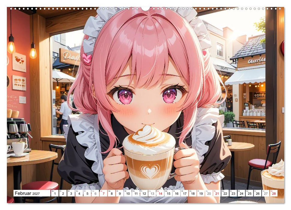 Manga Café Träume - Kawaii Anime-Kalender voller süßer Momente (CALVENDO Premium Wandkalender 2027)