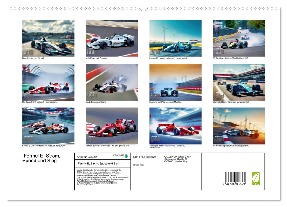 Formel E, Strom, Speed und Sieg (CALVENDO Premium Wandkalender 2027)