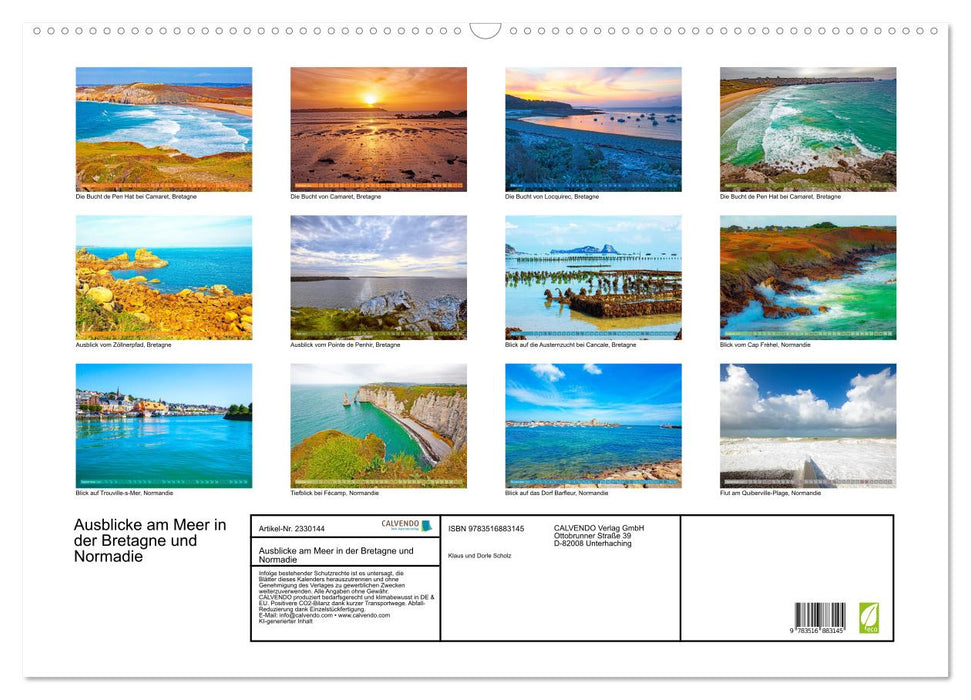 Ausblicke am Meer in der Bretagne und Normadie (CALVENDO Wandkalender 2027)