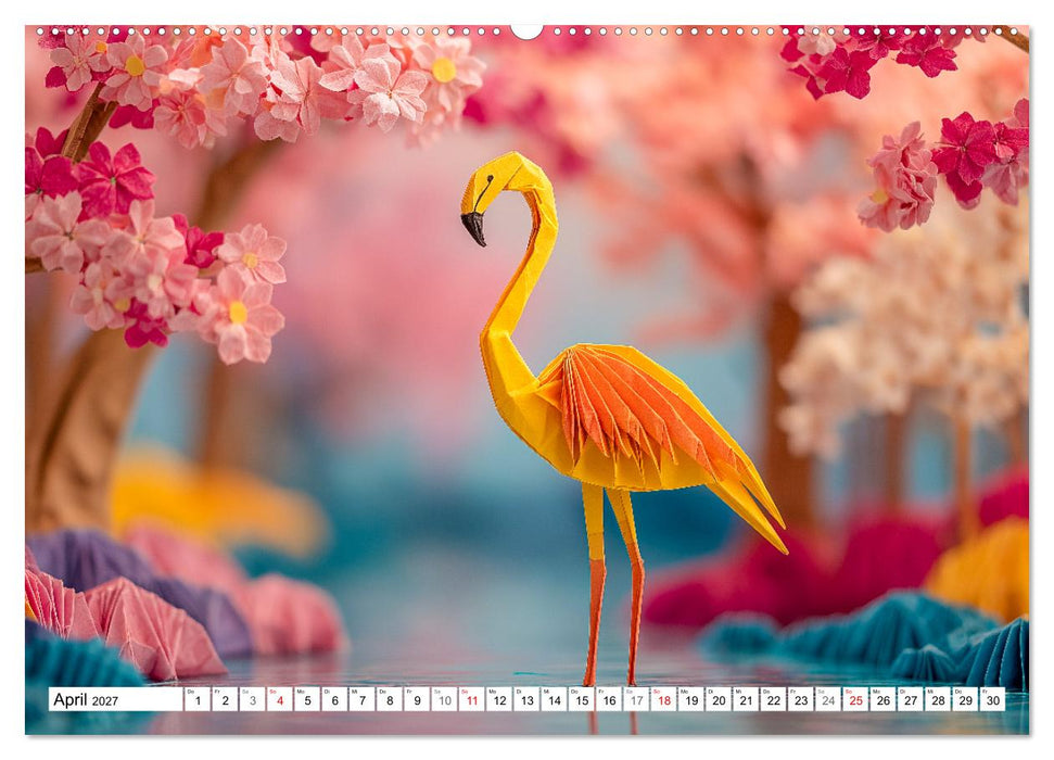 Origami Zoo - Bunter Tierkalender für Kinder und Familien (CALVENDO Wandkalender 2027)