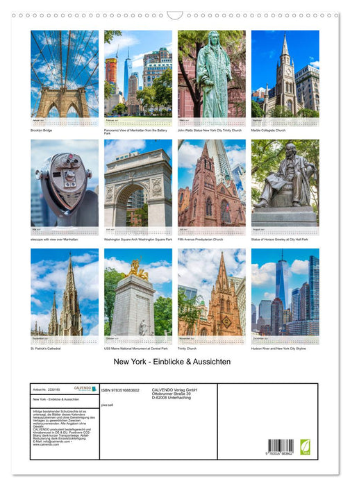 New York - Einblicke & Aussichten (CALVENDO Wandkalender 2027)