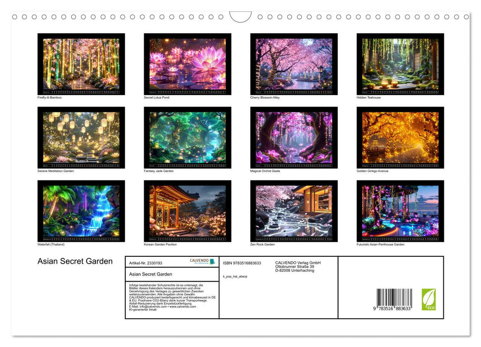 Asian Secret Garden (CALVENDO Wandkalender 2027)