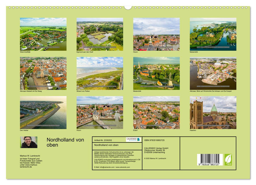 Nordholland von oben (CALVENDO Premium Wandkalender 2027)