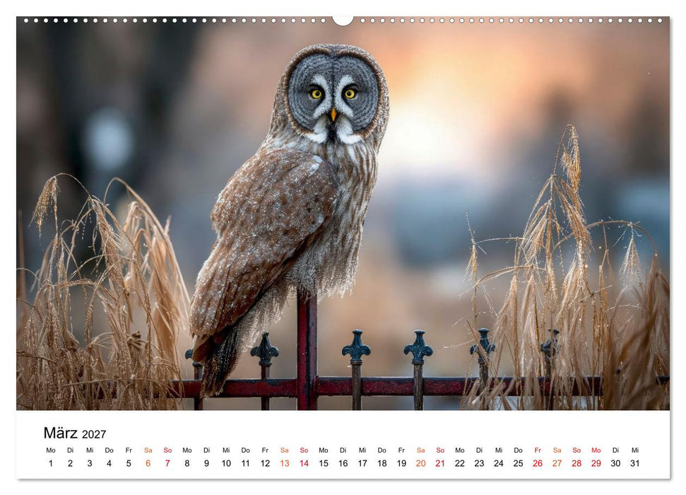 Eulen - Augen der Wildnis (CALVENDO Premium Wandkalender 2027)