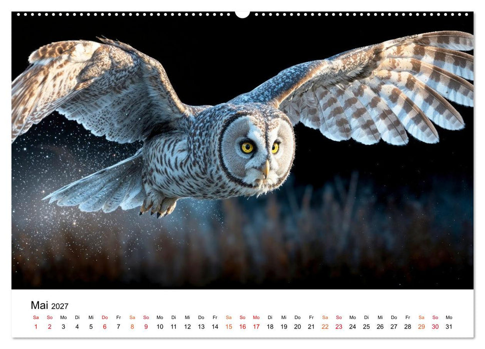 Eulen - Augen der Wildnis (CALVENDO Premium Wandkalender 2027)