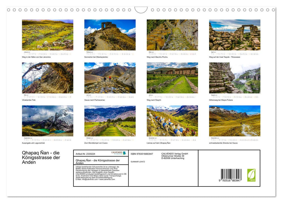 Qhapaq Ñan - die Königsstrasse der Anden (CALVENDO Wandkalender 2027)
