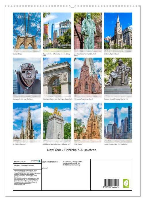 New York - Einblicke & Aussichten (CALVENDO Premium Wandkalender 2027)