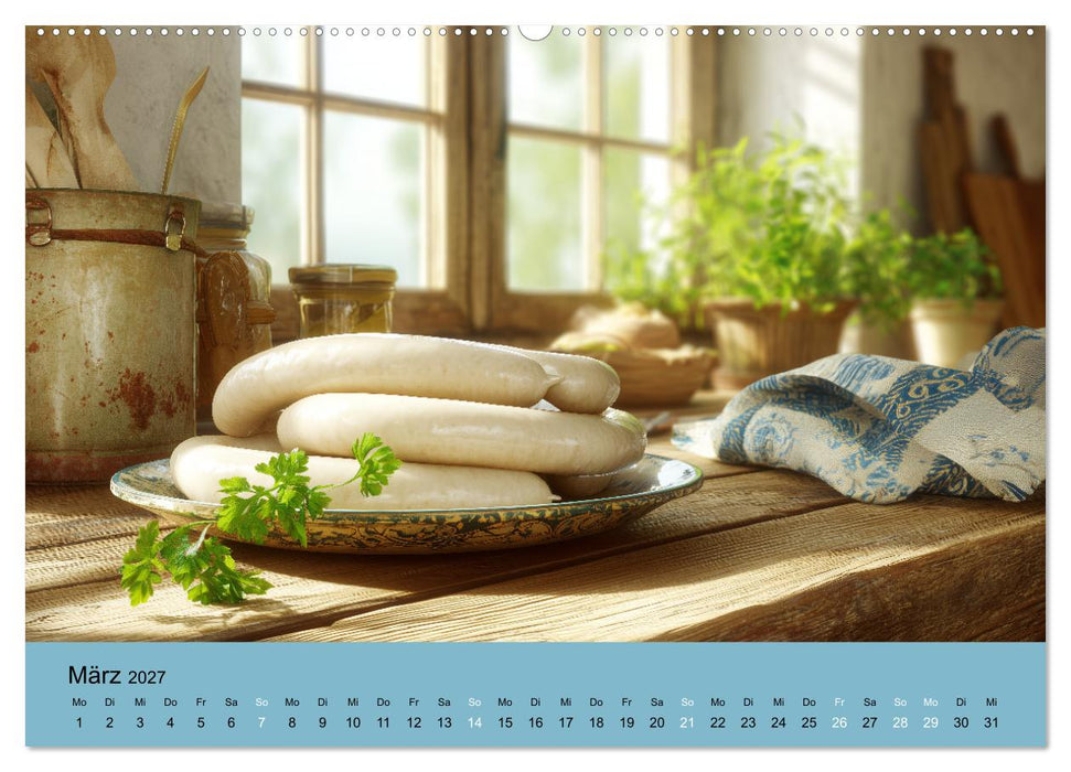Bayrische Weißwurst - Traditioneller Küchenkalender für Genießer (CALVENDO Wandkalender 2027)