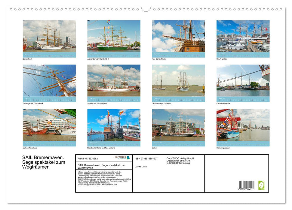 SAIL Bremerhaven. Segelspektakel zum Wegträumen (CALVENDO Wandkalender 2027)
