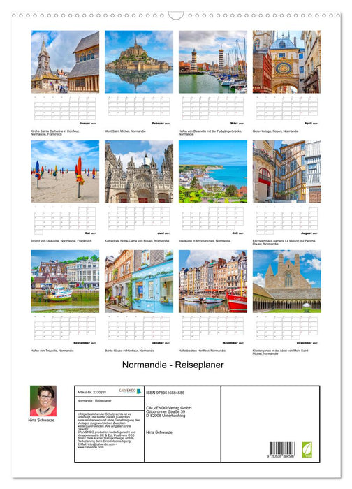 Normandie - Reiseplaner (CALVENDO Wandkalender 2027)