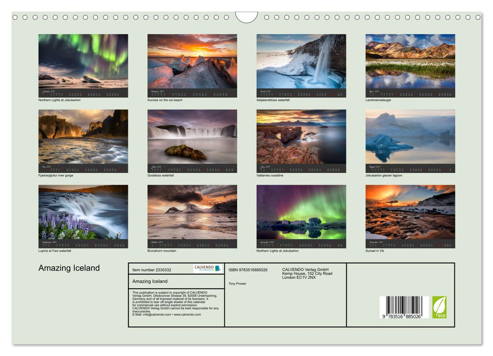 Amazing Iceland (CALVENDO Monthly Calendar 2027)